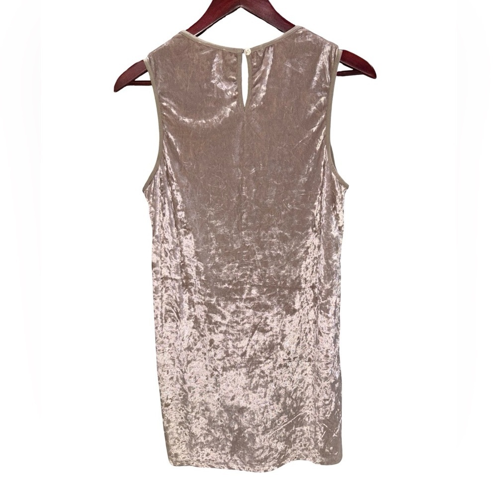Entro Velvet Lace Mini Dress Taupe Boho Romantic Sleeveless NWT Size M - Picture 2 of 8